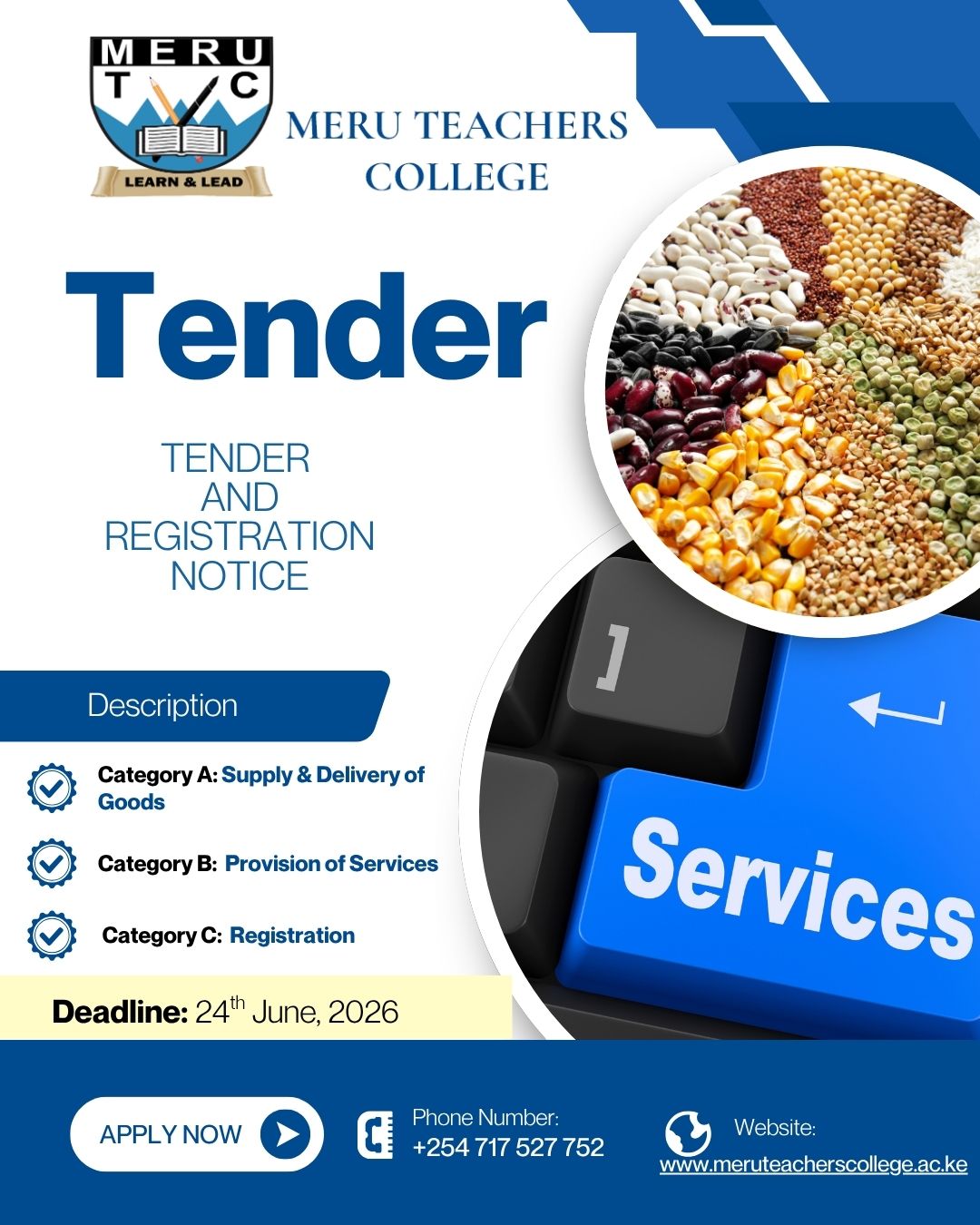 Meru Teachers June 2026 Tender June 2026 Tender Notice
